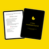 Two tablet screens showing the mindful(ish) guided journal cover and contents page on a yellow background